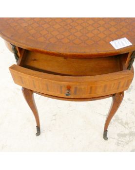 Small Oval Inlaid Table 1 Drawer
