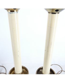 Large Pair of Electric Brass Candlesticks