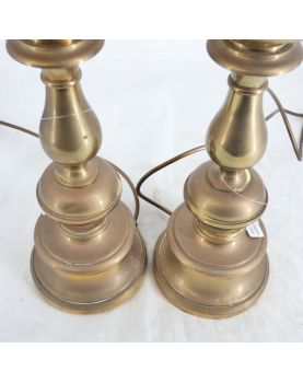 Large Pair of Electric Brass Candlesticks