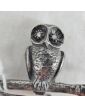 Owl Jewelry in Silver Controlled Diamond Shards Signed N.LAUD