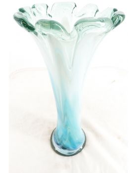 Large Blue Blown Glass Vase