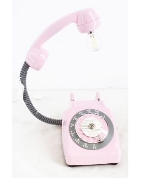 Pink Phone Lamp with Dial