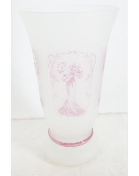 Blown Frosted Glass Vase