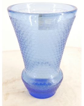 Acid-Cleared Blue Glass Vase