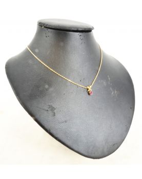 18K Tested Gold Chain and 3.88 Grams Raw Ruby