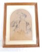 Drawing Woman and Child Signed LABEILLE 1871