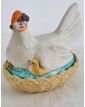 Polychrome Biscuit Hen Decor Candy Box