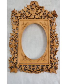 Small Openwork Wooden Frame Foliage and Bird Decor