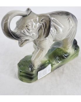Polychrome Elephant Subject in Earthenware