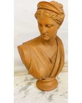 Large Bust of a Woman in Patinated Plaster