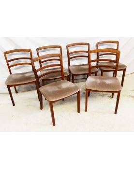 GPLAN Series of 6 Gray Velvet Seating Chairs