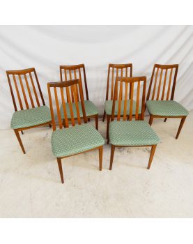 GPLAN Série de 6 Chaises Assises Tissu Vert