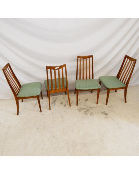 GPLAN Series of 6 Green Fabric Seating Chairs
