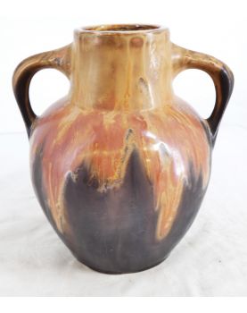 Art Nouveau Vase with 2 Ceramic Handles by METENIER