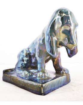 Basset Dog Subject in Flamed Ceramic