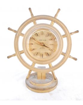 Small Bronze Alarm Clock in the Shape of a Rudder by André WYLER FRANCE