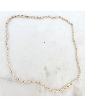 18K Gold Rope Mesh Necklace - 5.94 Grams
