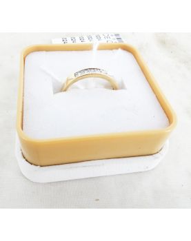 Half Wedding Ring in 18K Gold Two-tone Diamonds - 2.94 Grams Raw