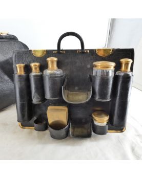Leather and Crystal Toiletry Case
