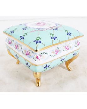 Small English Candy Box with Floral Decor