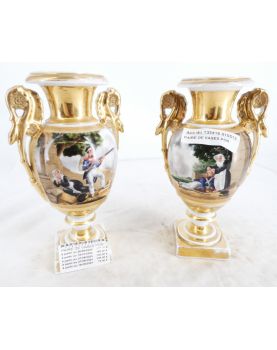 Pair of Small Paris Porcelain Vases