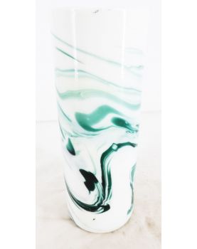 White Glass Roll Vase