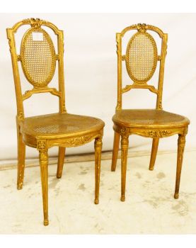 Pair of Louis XVI Golden Chairs
