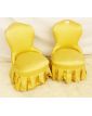 Pair of Yellow Upholstered Toad Armchairs