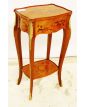 Small Pedestal Table 1 Drawer Inlaid Rosewood Louis XV Style Curved Feet